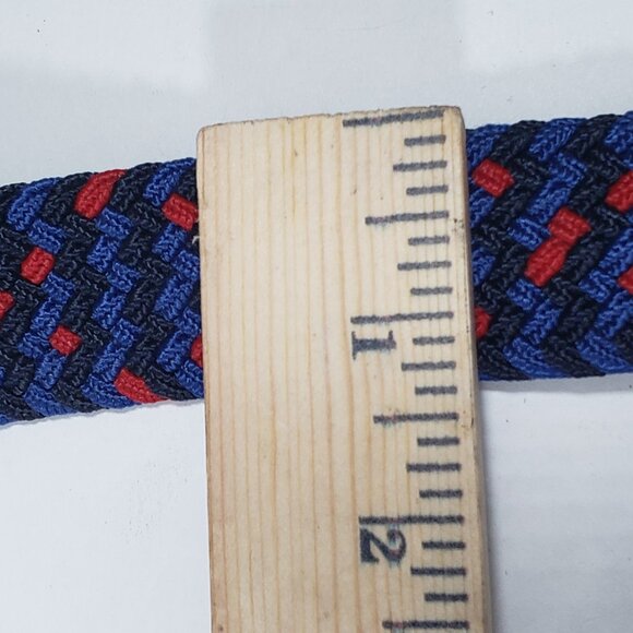 Tommy Hilfiger Belt Blue Men's Medium 36/90 Preppy Woven Fabric Web - Picture 6 of 6